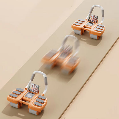 Automatic Rebound Abdominal Wheel Roller with Elbow Support and Phone Holder